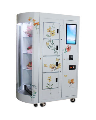 Distributeur automatique de service d'individu de fleur fraîche de Rose avec la fenêtre transparente à télécommande montrant le système de refroidissement